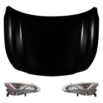Replace® - 3-Piece Kit (Driver and Passenger Side Headlights, Hood Panel) (Standard Line)