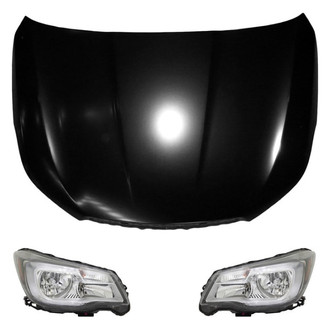 Replace® - 3-Piece Kit (Driver and Passenger Side Headlights, Hood Panel) (Standard Line)