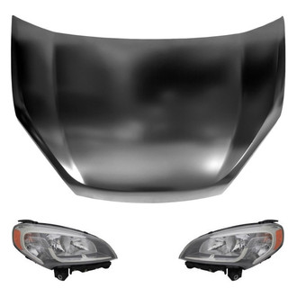 Replace® - 3-Piece Kit (Driver and Passenger Side Headlights, Hood Panel) (Standard Line)