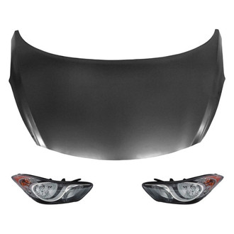 Replace® - 3-Piece Kit (Driver and Passenger Side Headlights, Hood Panel) (Standard Line)