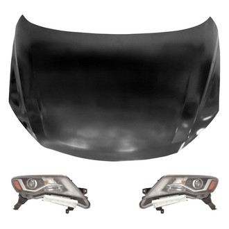 Replace® - 3-Piece Kit (Driver and Passenger Side Headlights, Hood Panel) (Standard Line)
