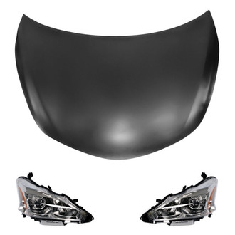 Replace® - 3-Piece Kit (Driver and Passenger Side Headlights, Hood Panel) (Standard Line)
