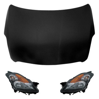 Replace® - 3-Piece Kit (Driver and Passenger Side Headlights, Hood Panel)