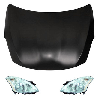 Replace® - 3-Piece Kit (Driver and Passenger Side Headlights, Hood Panel)
