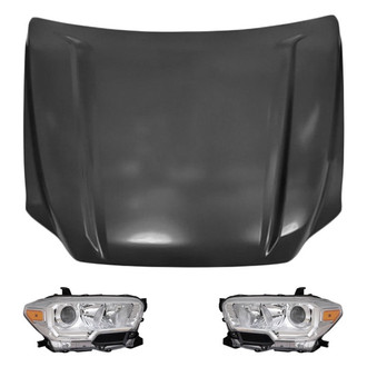 Replace® - 3-Piece Kit (Driver and Passenger Side Headlights, Hood Panel) (Standard Line)