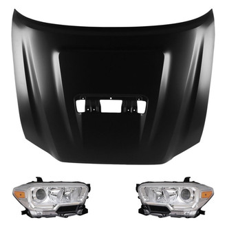Replace® - 3-Piece Kit (Driver and Passenger Side Headlights, Hood Panel) (Standard Line)