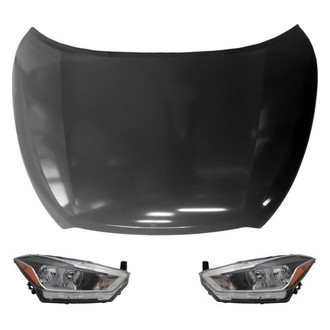 Replace® - 3-Piece Kit (Driver and Passenger Side Headlights, Hood Panel) (Standard Line)
