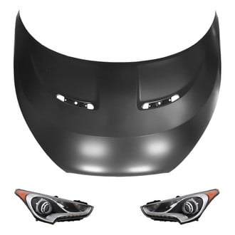 Replace® - 3-Piece Kit (Driver and Passenger Side Headlights, Hood Panel) (Standard Line)