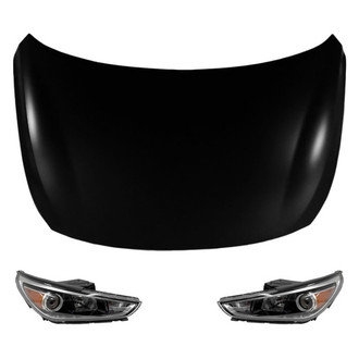 Replace® - 3-Piece Kit (Driver and Passenger Side Headlights, Hood Panel) (Standard Line)