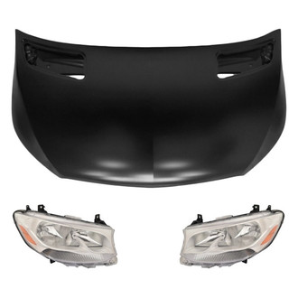 Replace® - 3-Piece Kit (Driver and Passenger Side Headlights, Hood Panel) (Standard Line)