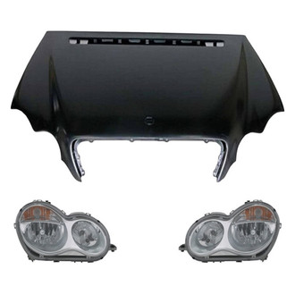 Replace® - 3-Piece Kit (Driver and Passenger Side Headlights, Hood Panel) (Standard Line)