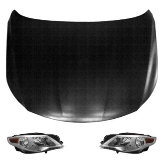 Replace® - 3-Piece Kit (Driver and Passenger Side Headlights, Hood Panel) (Standard Line)