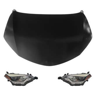 Replace® - 3-Piece Kit (Driver and Passenger Side Headlights, Hood Panel) (Standard Line)