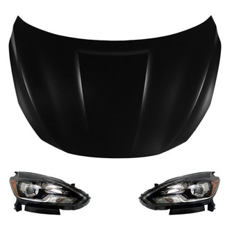 Replace® - 3-Piece Kit (Driver and Passenger Side Headlights, Hood Panel) (Standard Line)