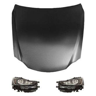 Replace® - 3-Piece Kit (Driver and Passenger Side Headlights, Hood Panel)