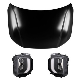 Replace® - 3-Piece Kit (Driver and Passenger Side Headlights, Hood Panel) (Standard Line)