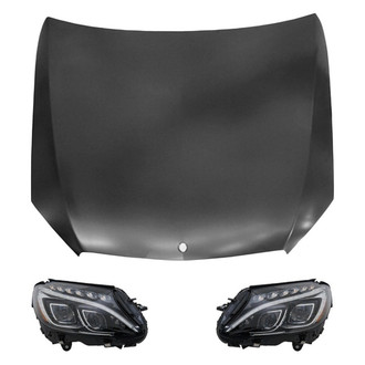 Replace® - 3-Piece Kit (Driver and Passenger Side Headlights, Hood Panel) (Standard Line)