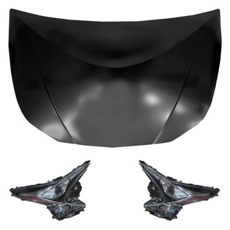 Replace® - 3-Piece Kit (Driver and Passenger Side Headlights, Hood Panel) (Standard Line)