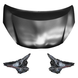 Replace® - 3-Piece Kit (Driver and Passenger Side Headlights, Hood Panel) (Standard Line)
