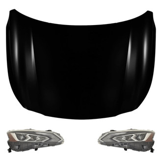 Replace® - 3-Piece Kit (Driver and Passenger Side Headlights, Hood Panel) (Standard Line)