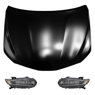 Replace® - 3-Piece Kit (Driver and Passenger Side Headlights, Hood Panel) (Standard Line)