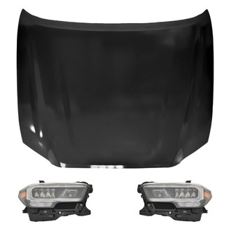 Replace® - 3-Piece Kit (Driver and Passenger Side Headlights, Hood Panel) (Standard Line)