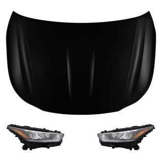 Replace® - 3-Piece Kit (Driver and Passenger Side Headlights, Hood Panel) (Standard Line)