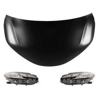 Replace® - 3-Piece Kit (Driver and Passenger Side Headlights, Hood Panel) (Standard Line)