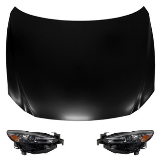 Replace® - 3-Piece Kit (Driver and Passenger Side Headlights, Hood Panel) (Standard Line)