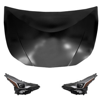 Replace® - 3-Piece Kit (Driver and Passenger Side Headlights, Hood Panel) (Standard Line)