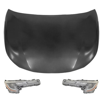 Replace® - 3-Piece Kit (Driver and Passenger Side Headlights, Hood Panel) (Standard Line)