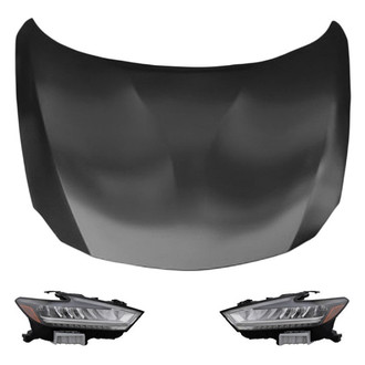 Replace® - 3-Piece Kit (Driver and Passenger Side Headlights, Hood Panel) (Standard Line)