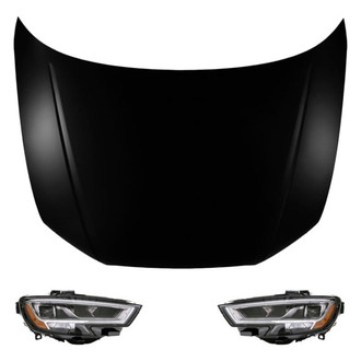 Replace® - 3-Piece Kit (Driver and Passenger Side Headlights, Hood Panel) (Standard Line)
