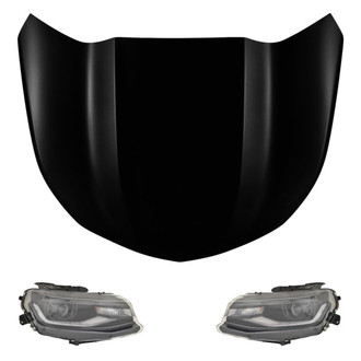 Replace® - 3-Piece Kit (Driver and Passenger Side Headlights, Hood Panel) (Standard Line)
