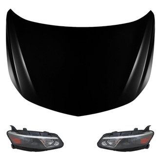 Replace® - 3-Piece Kit (Driver and Passenger Side Headlights, Hood Panel) (Standard Line)