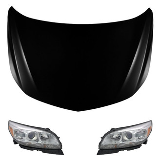 Replace® - 3-Piece Kit (Driver and Passenger Side Headlights, Hood Panel) (Standard Line)