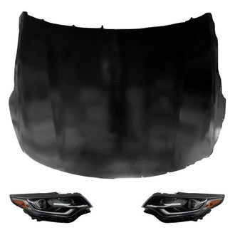 Replace® - 3-Piece Kit (Driver and Passenger Side Headlights, Hood Panel) (Standard Line)