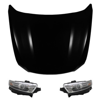 Replace® - 3-Piece Kit (Driver and Passenger Side Headlights, Hood Panel) (Standard Line)