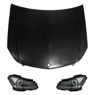 Replace® - 3-Piece Kit (Driver and Passenger Side Headlights, Hood Panel) (Standard Line)