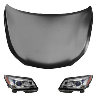 Replace® - 3-Piece Kit (Driver and Passenger Side Headlights, Hood Panel) (Standard Line)