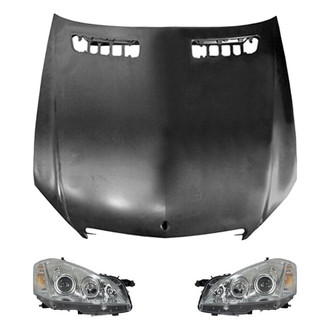 Replace® - 3-Piece Kit (Driver and Passenger Side Headlights, Hood Panel) (Standard Line)