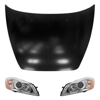 Replace® - 3-Piece Kit (Driver and Passenger Side Headlights, Hood Panel) (Standard Line)