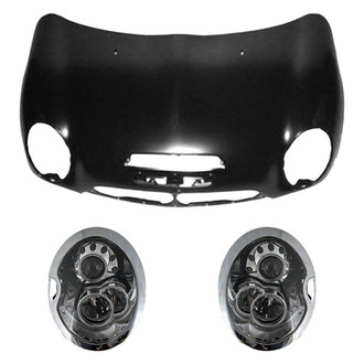 Replace® - 3-Piece Kit (Driver and Passenger Side Headlights, Hood Panel) (Standard Line)