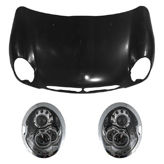 Replace® - 3-Piece Kit (Driver and Passenger Side Headlights, Hood Panel) (Standard Line)