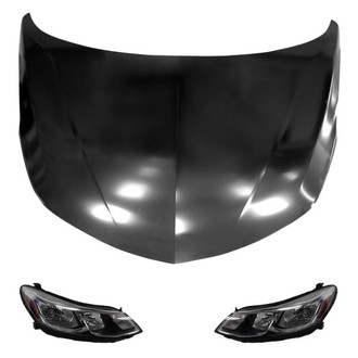 Replace® - 3-Piece Kit (Driver and Passenger Side Headlights, Hood Panel) (Standard Line)