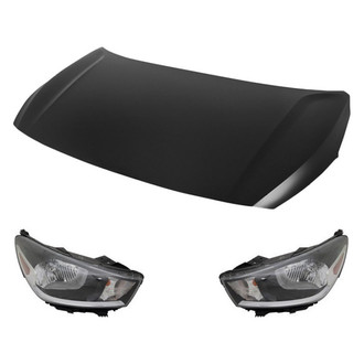 Replace® - 3-Piece Kit (Driver and Passenger Side Headlights, Hood Panel) (Standard Line)