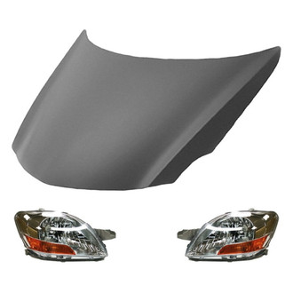 Replace® - 3-Piece Kit (Driver and Passenger Side Headlight Lenses and Housings, Hood Panel) (Value Line)