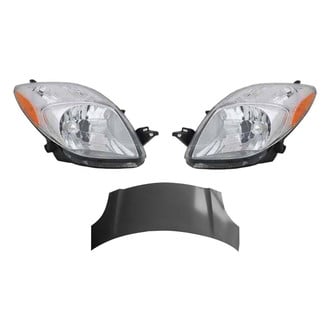 Replace® - 3-Piece Kit (Driver and Passenger Side Headlight Lenses and Housings, Hood Panel) (Value Line)