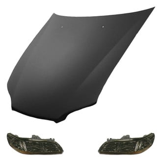Replace® - 3-Piece Kit (Driver and Passenger Side Headlight Lenses and Housings, Hood Panel) (Value Line)