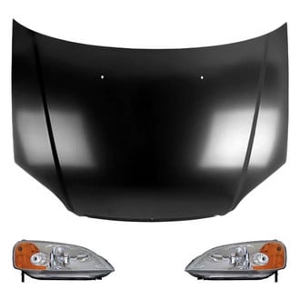 Replace® - 3-Piece Kit (Driver and Passenger Side Headlight Lenses and Housings, Hood Panel) (Value Line)